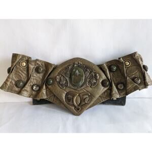 Retro 1980s Women's Cinch Belt Boho Army Green By Nina Ajhani